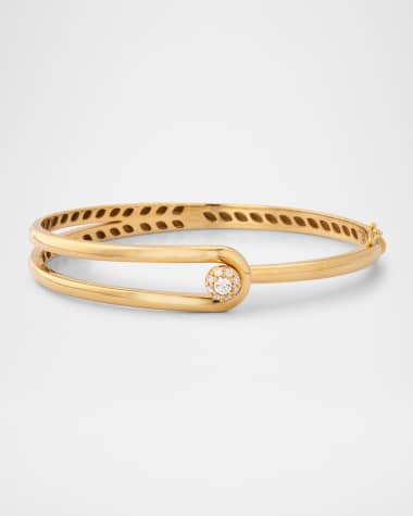 Krisonia 18K Yellow Gold Diamond Bangle Bracelet