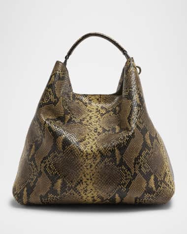Dries Van Noten Grip Snake-Print Leather Tote Bag