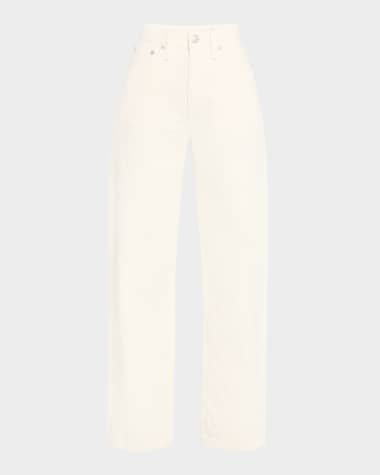 Rag & Bone Logan Mid-Rise Wide-Leg Textured Jeans