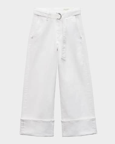 Rag & Bone Andi High-Rise Wide-Leg Ankle Jeans with Belt