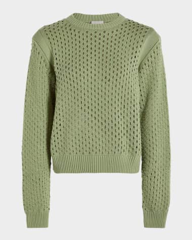 Varley Hains Mesh-Knit Crewneck Pullover
