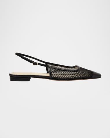 Alexandre Birman Olivia Net Mesh Slingback Ballerina Flats