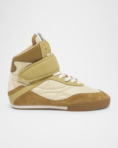 Chloe Kick Mixed Leather High-Top Sneakers