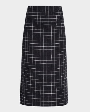 Vince Trellis Plaid Pencil Skirt
