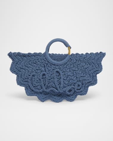 Chloe Passementerie Crochet Top-Handle Bag in Fabric