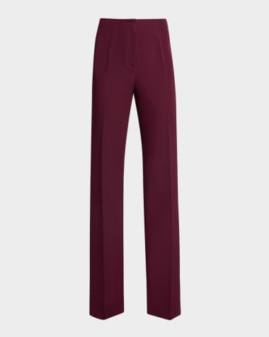 Santorelli Straight-Leg Pants with Slanted Pockets