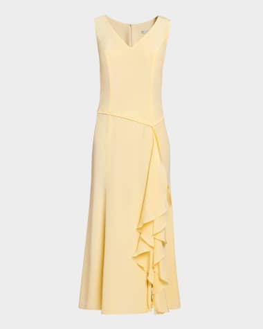 Santorelli Emerson Draped Silk Crepe De Chine Maxi Dress