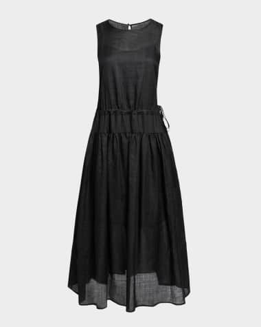 Santorelli Misty Sleeveless Dropped-Waist Dress