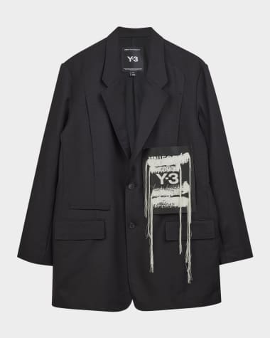 Y-3 Men's Relaxed Fringe Patch Blazer