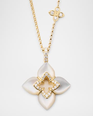 Roberto Coin Souffle 18K Yellow Gold Diamond Venetian Princess Necklace with Gemstones