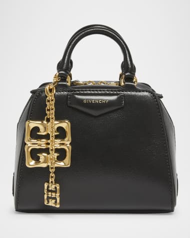 Givenchy Antigona Nano Cube Top-Handle Bag in Tumbled Leather with 4G Liquid Charm