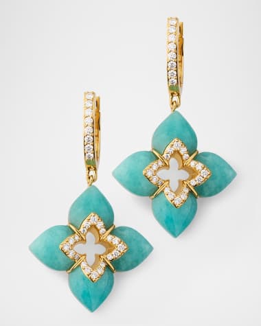 Roberto Coin Souffle 18K Yellow Gold Diamond Venetian Princess Earrings with Gemstones