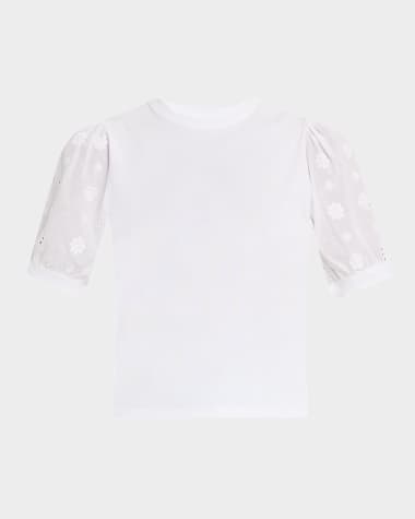 FRAME The Lace Sleeve Tee