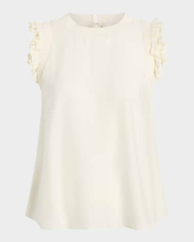 Cinq a Sept Lenore Woven Ruffle Top