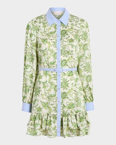 Cinq a Sept Tirza Paisley Long-Sleeve Mini Dress