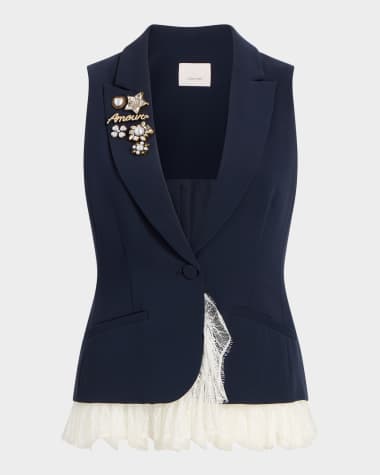 Cinq a Sept Roxie Lace-Trim Vest