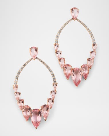 Gismondi 1754 18K Yellow Gold Diamond and Morganite Open Earrings