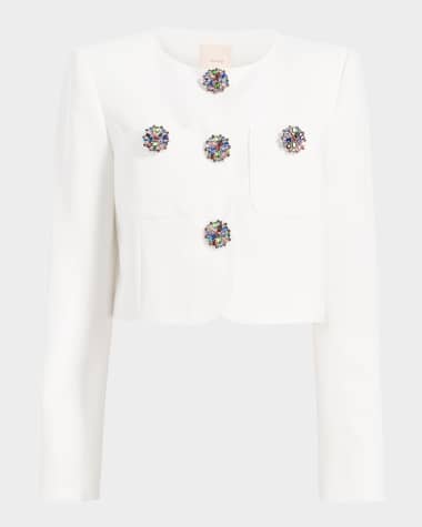 Cinq a Sept Auden Jeweled Crop Jacket