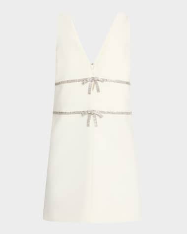 Cinq a Sept Chani Crystal Bow Mini Dress