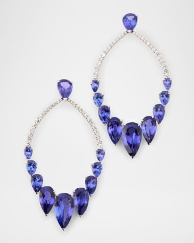 Gismondi 1754 18K White Gold Diamond and Tanzanite Open Earrings