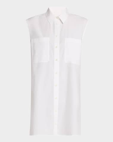 FRAME The Sleeveless Shirtdress