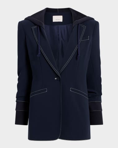 Cinq a Sept Khloe Hooded Topstitch Blazer