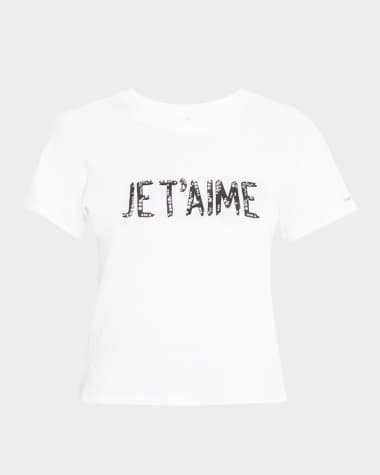 Cinq a Sept Je Taime Embellished Crewneck Tee