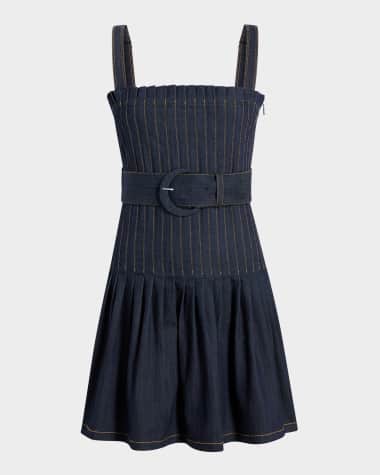Cinq a Sept Bibi Pleated Denim Mini Dress
