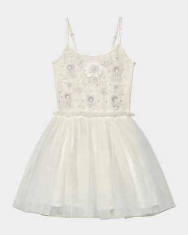 Tutu Du Monde Girl's White Lotus Embellished Tutu Dress, Size 6M-24M