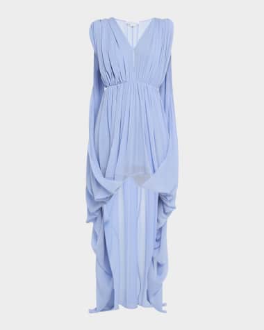 Stella McCartney Creponne High-Low Drape Dress