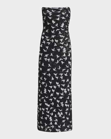 Stella McCartney Flying Bird Haze Mesh Maxi Dress