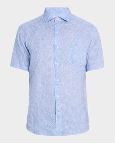 Peter Millar Men's Champlain Linen Short-Sleeve Shirt