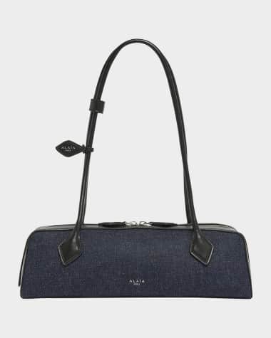 ALAIA Le Teckel Medium Shoulder Bag in Denim
