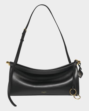 ALAIA Le Click Medium Shoulder Bag in Glossy Leather