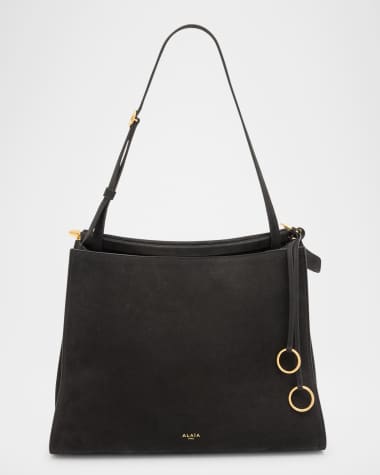 ALAIA Le Click Medium Square Tote Bag in Nubuck Leather