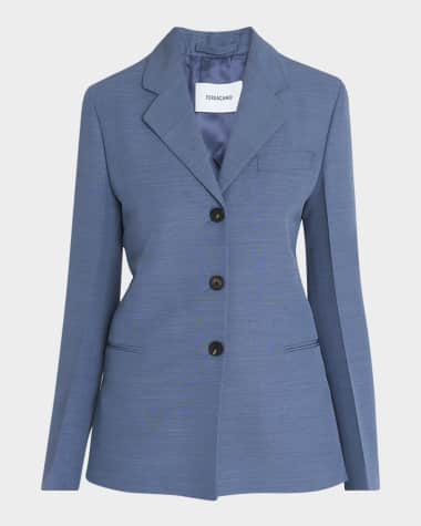 Ferragamo 3-Button Wool Faille Jacket