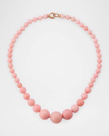 Irene Neuwirth Pink Opal Beaded Necklace with 18K Rose Gold Clasp