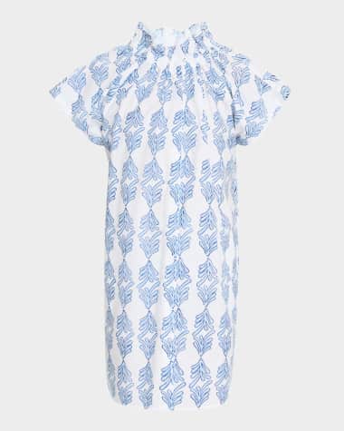 Finley Jenny Leaf-Print Cotton Shirtdress