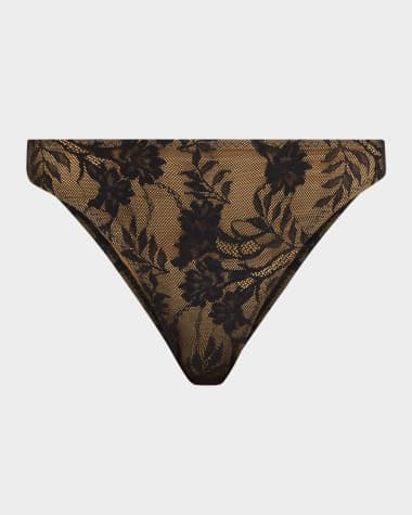 Norma Kamali Luca Floral Lace Bikini Bottoms