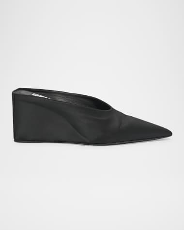 ALAIA Satin Wedge Mules