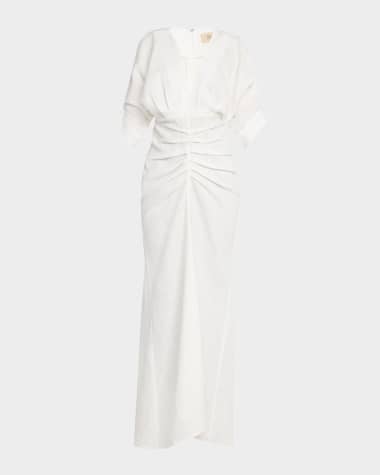 JBQ Brennan Gathered Linen Maxi Dress