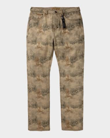 PRPS Men's Okinawa Floral Embroidered Five-Pocket Pants