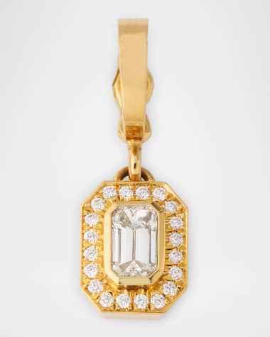 AZLEE Silhouette Small Emerald-Cut Diamond Charm