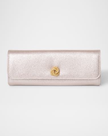 MICHELLE WILHITE Robbie Mini Flap Metallic Clutch Bag
