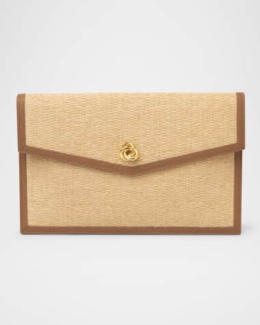 MICHELLE WILHITE Brick Envelope Woven Clutch Bag