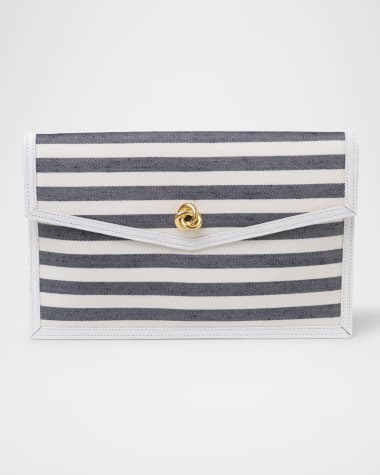 MICHELLE WILHITE Brick Envelope Striped Clutch Bag