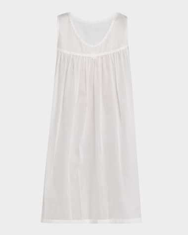 Celestine Betty Ruched Lace-Trim Cotton Babydoll