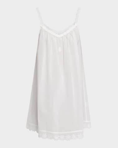 Celestine Conny-1 Ruched Lace-Trim Cotton Babydoll