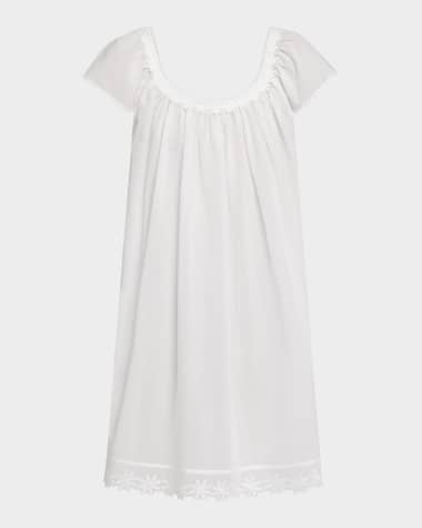 Celestine Conny-2 Ruched Lace-Trim Cotton Babydoll