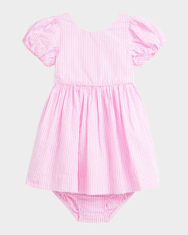 Ralph Lauren Childrenswear Girl's Striped Seersucker Dress, Size 3M-24M